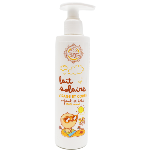 Lait solaire pour enfant et bébé SPF50 - 250ml 100% naturel