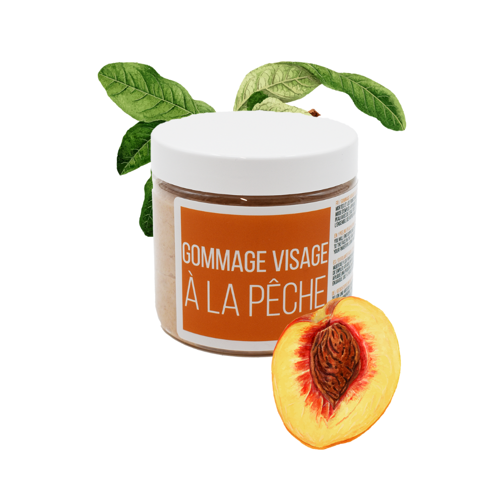 Gommage visage pêche - 200ml 100% naturel