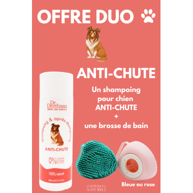 Shampoing pour chien 200ml  brosse de bain - OFFRE DUO - ANTI-CHUTE